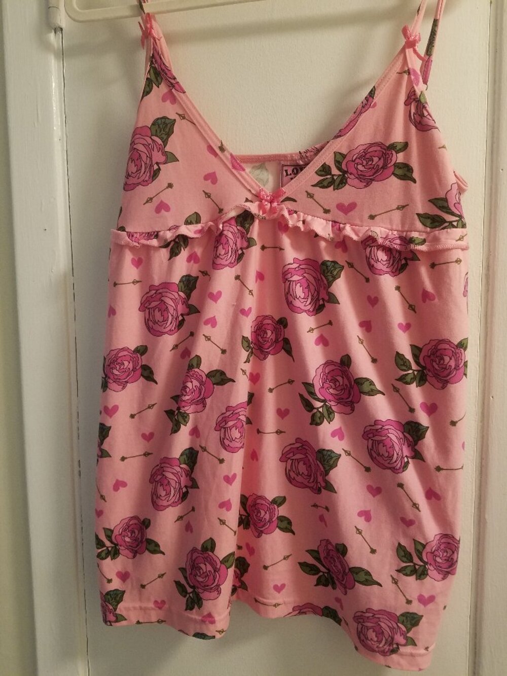 Pink Rose Print Women's Sleep Camisole - Unbranded